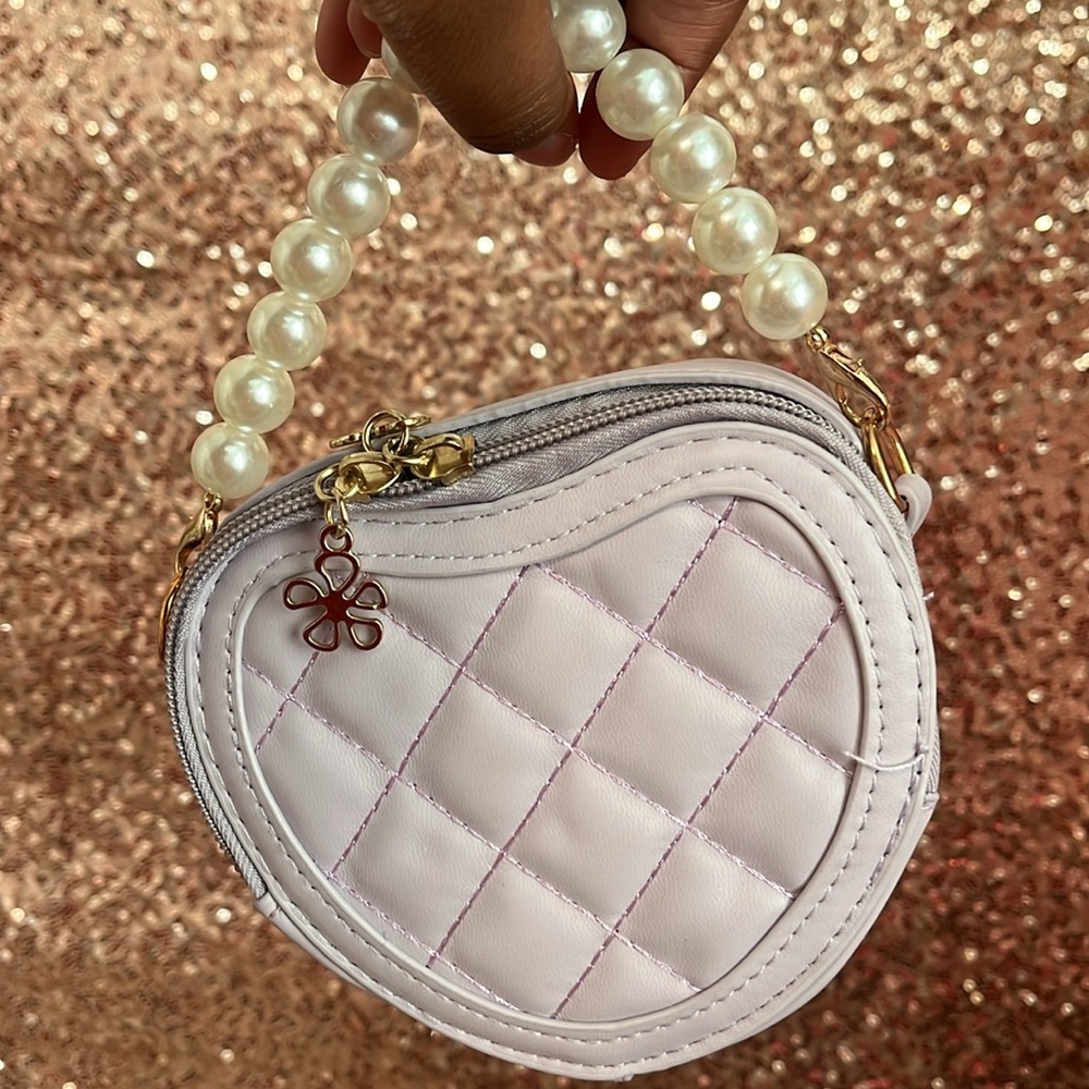 Light Lilac Purple Heart Crossbody handbag